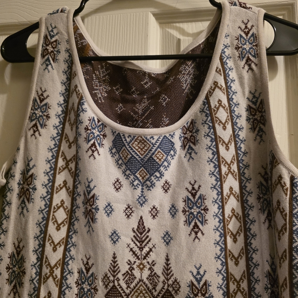 Peruvian Connection Maxi Knit Dress Tribal Sleeveless Beachy Size XL - Picture 4 of 10